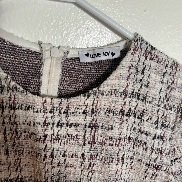 Love Ady Boucle Tweed Shift Dress Ivory Multi Metallic - Picture 9 of 9
